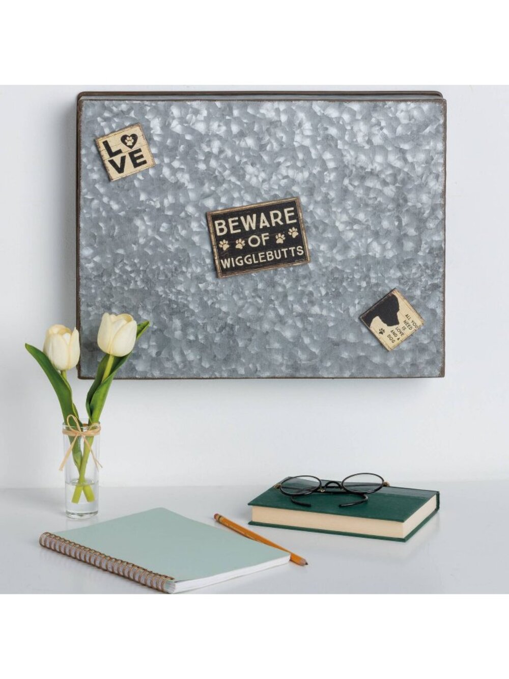 Dog Magnet Set Rustic Wooden Love Wigglebutts Pet Magnets